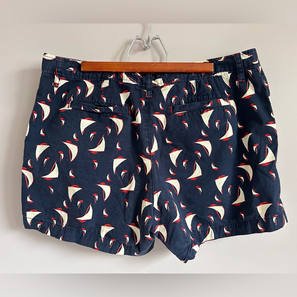 Bass Navy Blue Sailboat Print ⛵️ Cotton Shorts Size 14